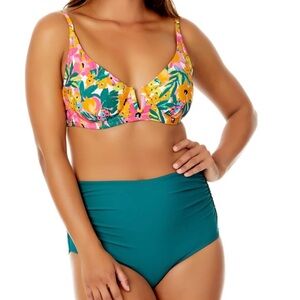 Anne Cole bikini top medium NWTS sunshine floral